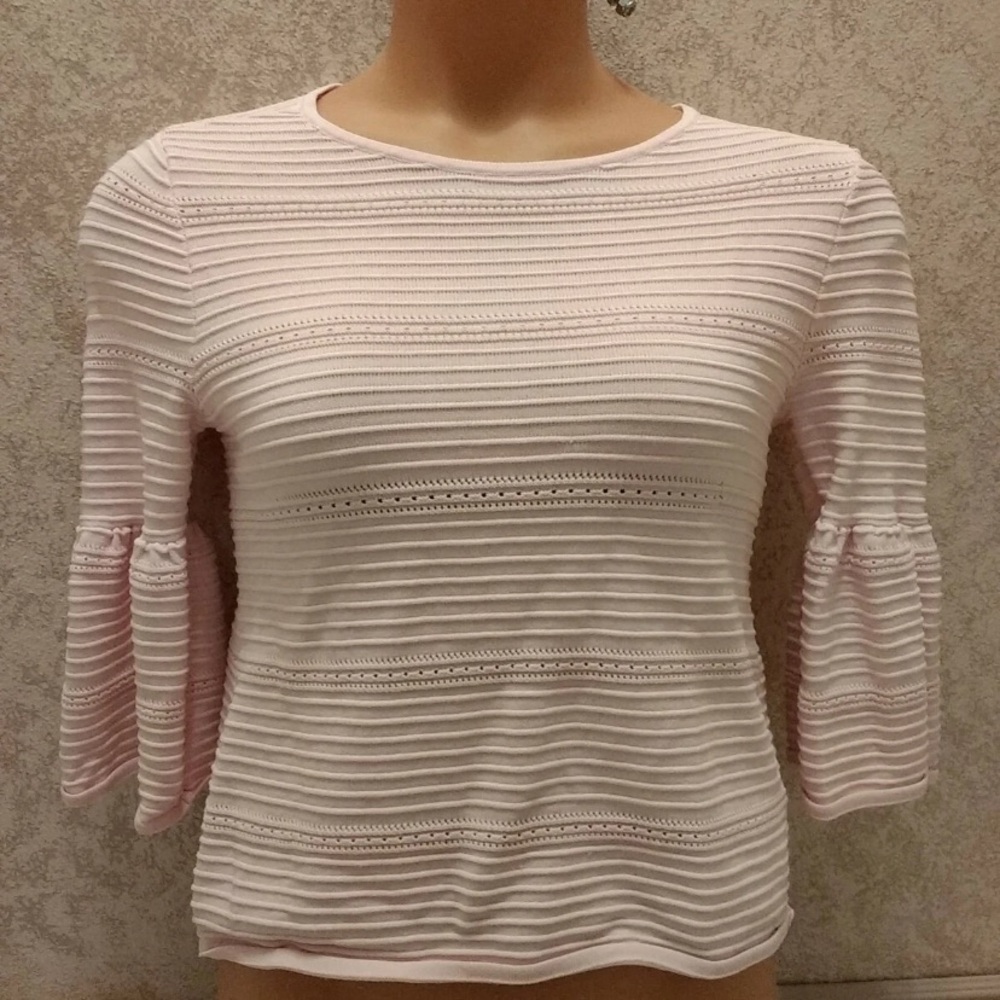 White House Black Marketlol Light Pink Textured Blouse